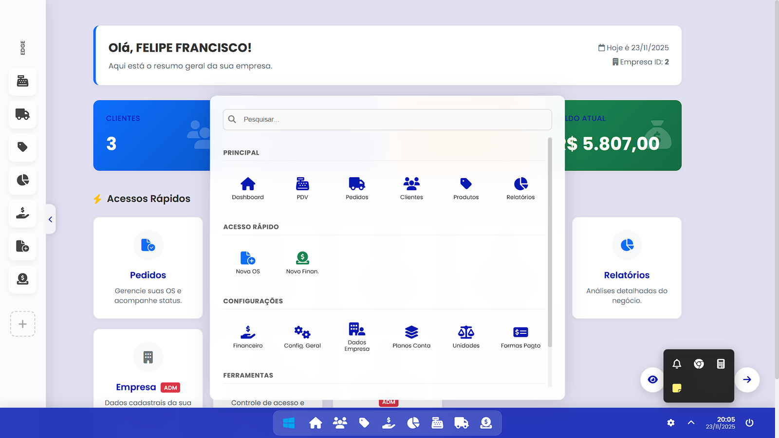 Interface do Plug Sistemas